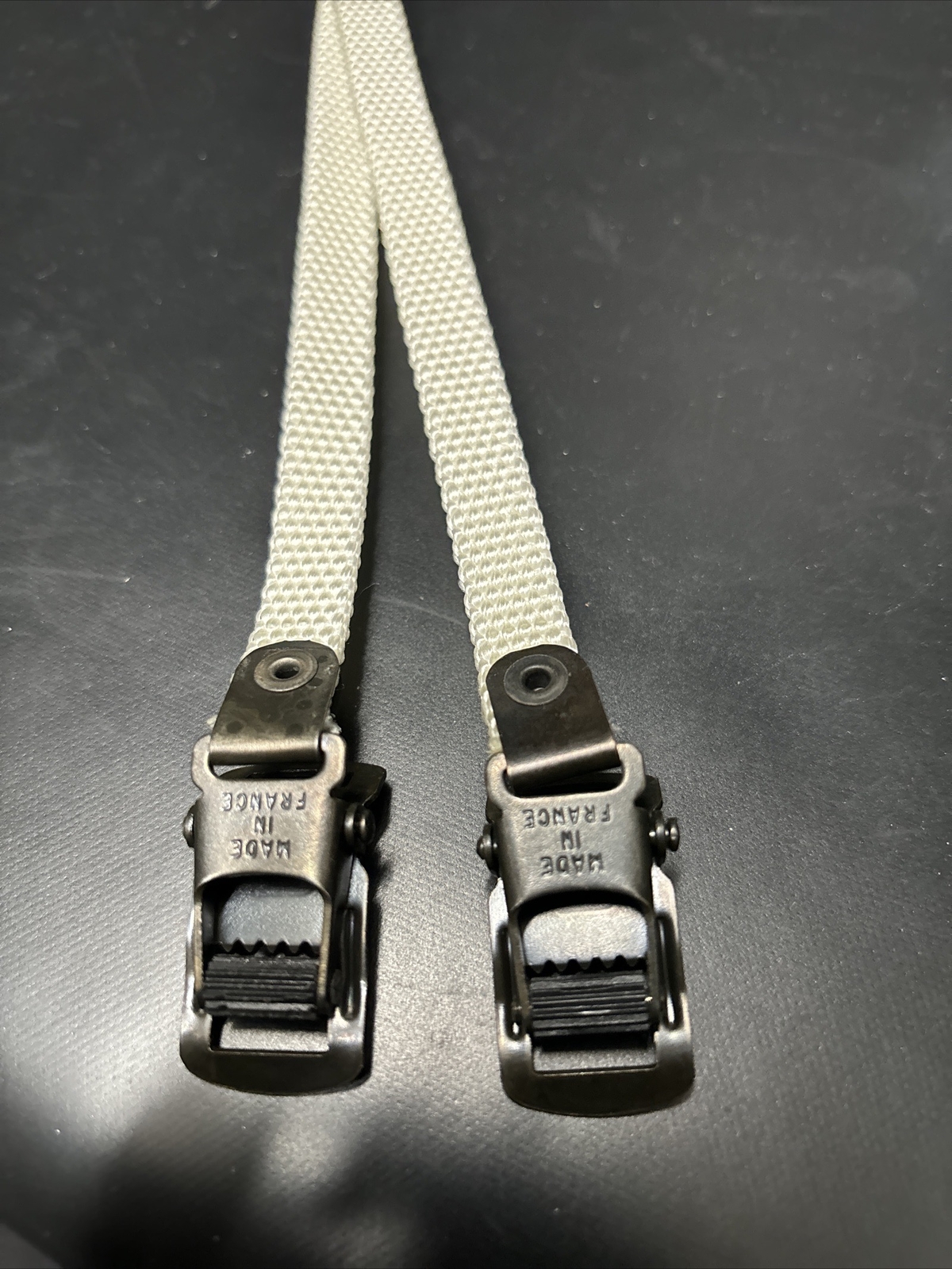 NOS Mt. Christophe White 440mm ATB Nylon Toe Straps Extra Long Fit: Gt Klein SE