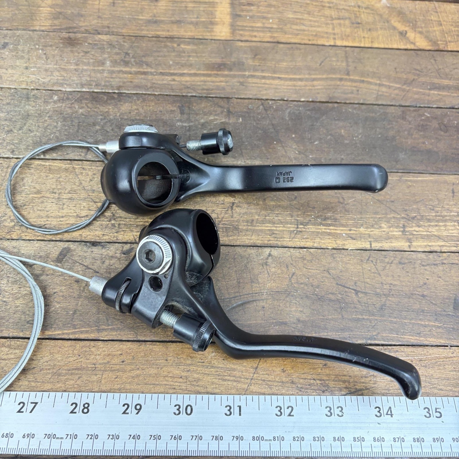Vintage Dia-Compe Batwing 292 Brake Levers Pair Black Flat Bar MTB Japan