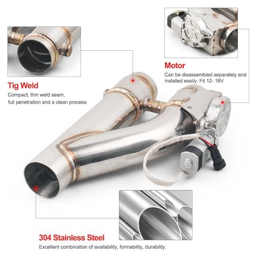 Compatible With 2.5 inch Stainless Steel Exhaust Pipe 2PCS Kits