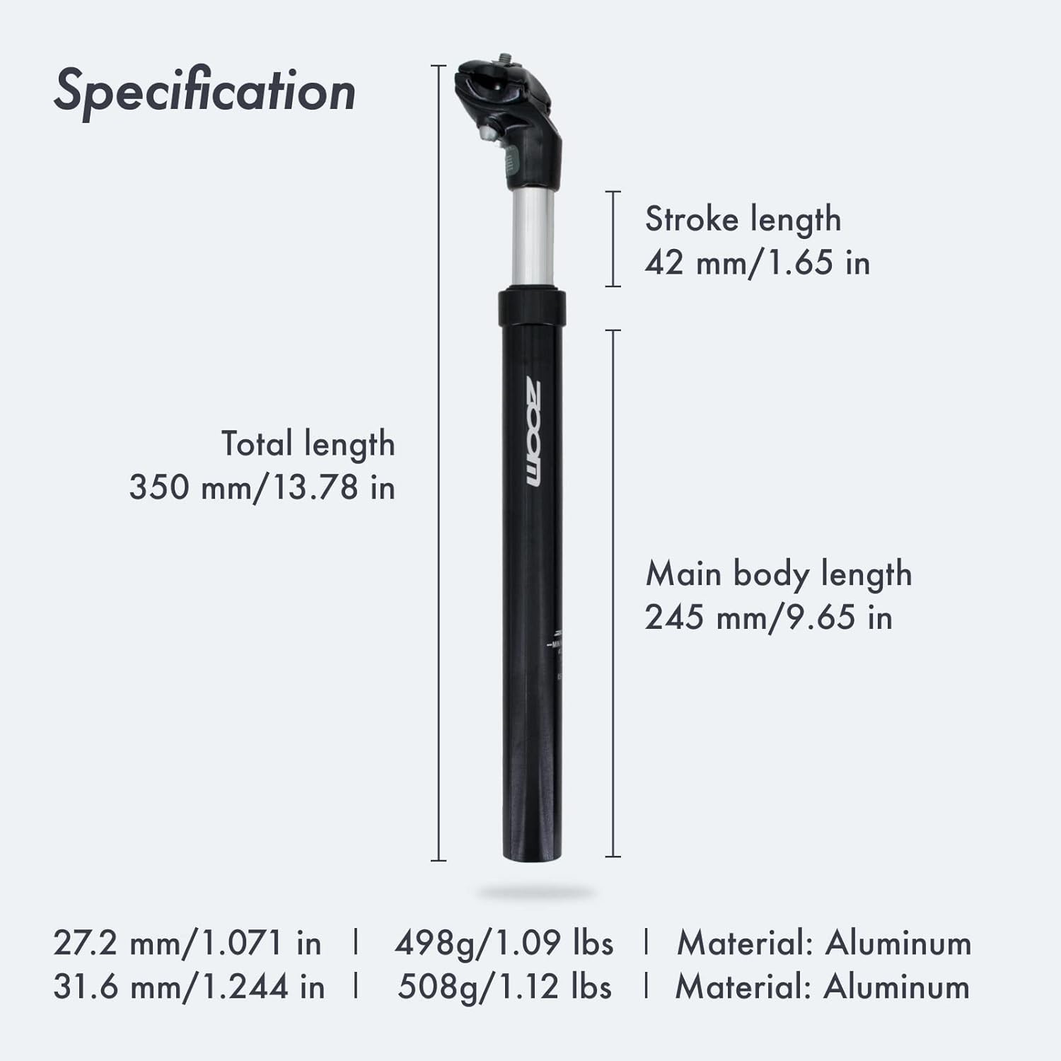 DJC Bike Suspension Seatpost Shock Absorber Damper Post 27.2 30.9 31.6 mm, Li…