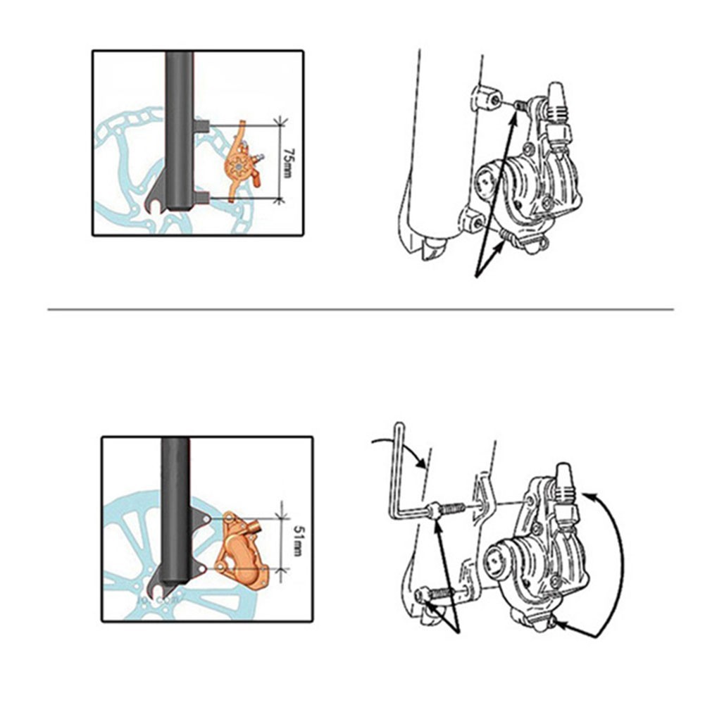 2 Pin Connector Hydraulic Brake Kit for EBike with Front 850mm Rear 1600mm