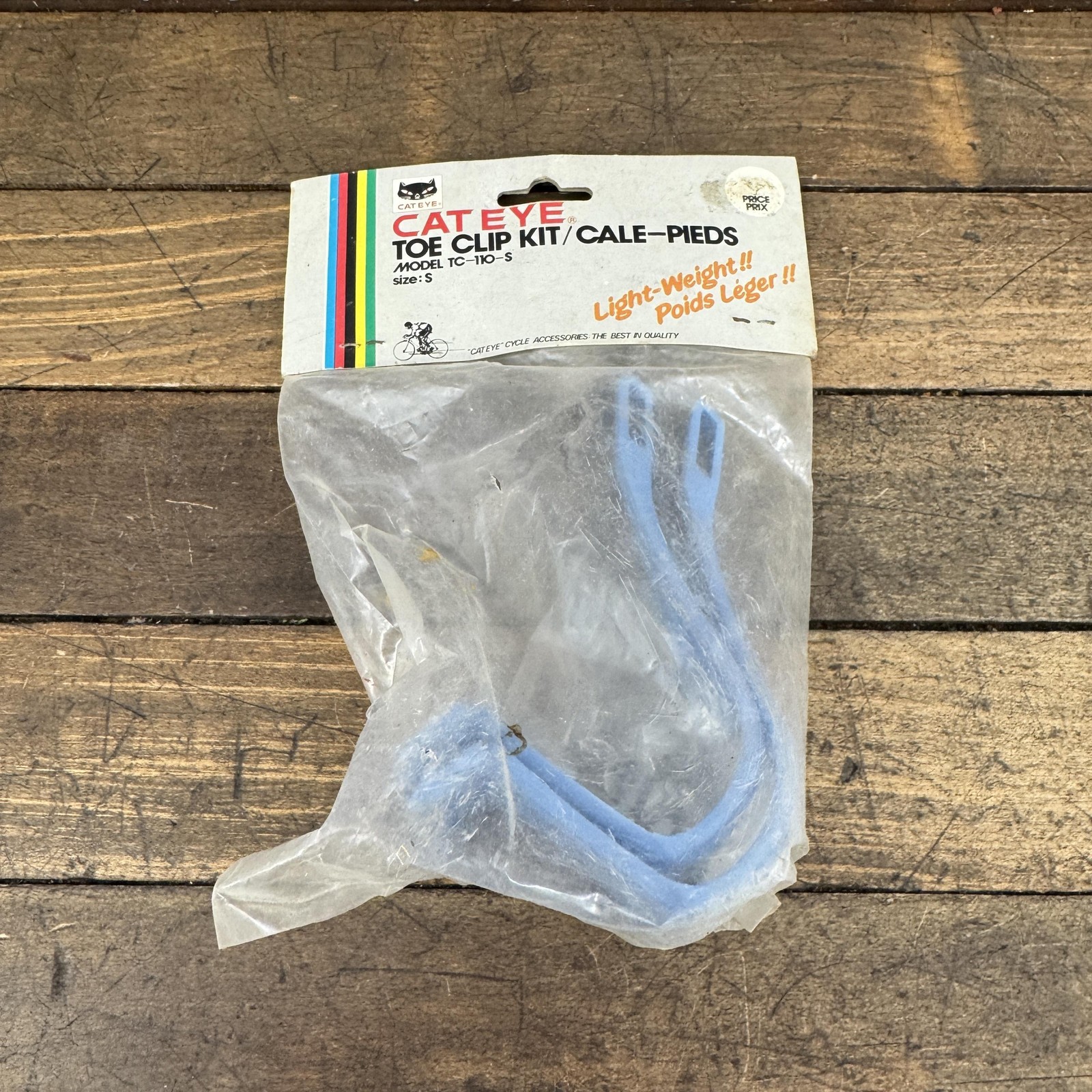 Vintage CatEye Toe Clips Blue Small NOS TC-110-S 1980s Road Bike Japan Plastic