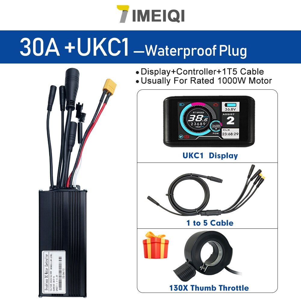 E-bike Sine Wave Waterproof Controller 36V/48V 17A 26A 30A with LCD S866 Display