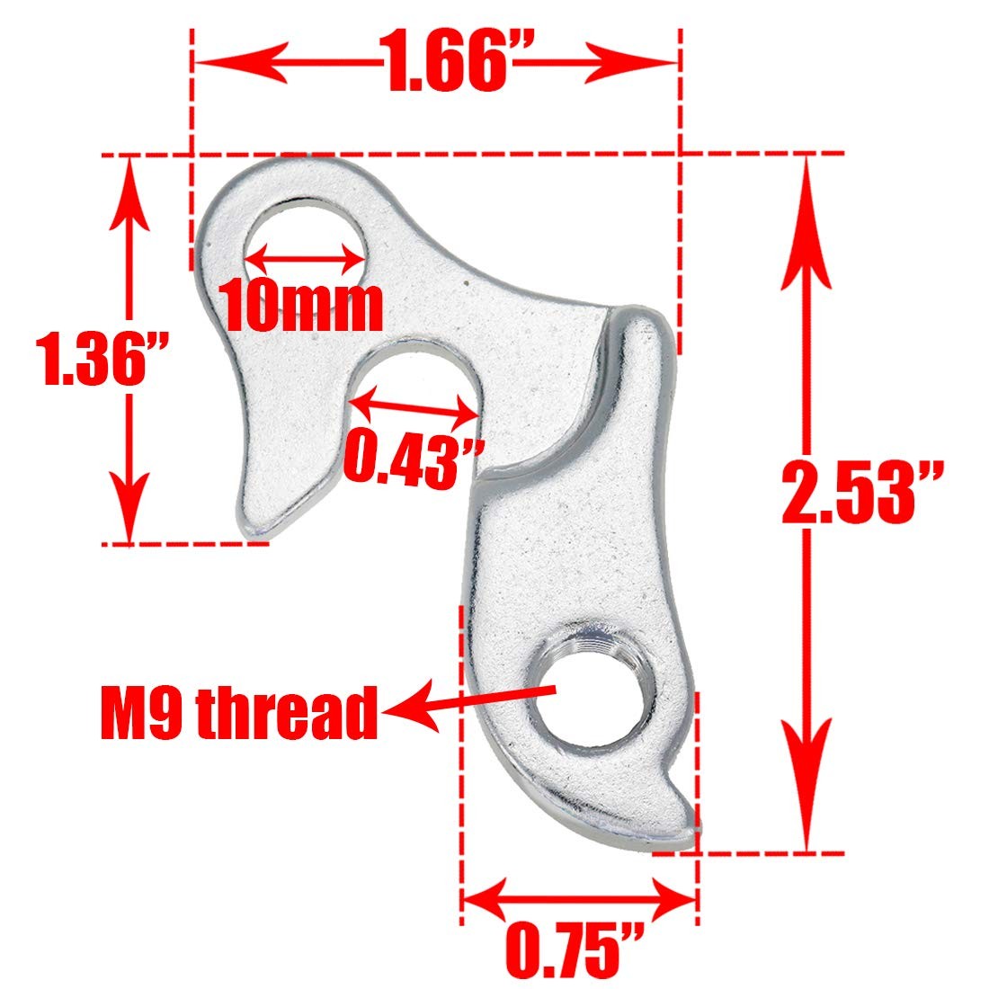 2 Pcs Universal Bicycle Bike Derailleur Hanger Frame Gear Tail Hook, Silver Tone