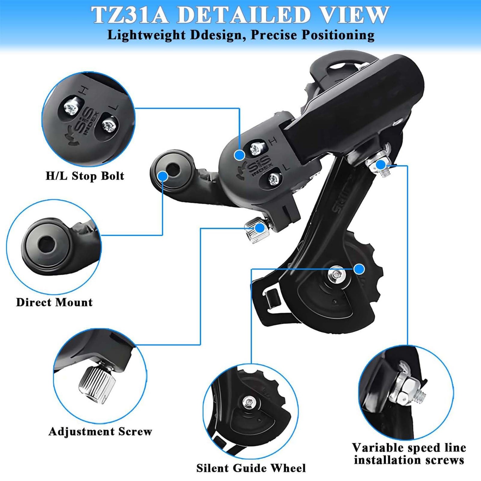 Bicycle Parts 6/7 Speed Rear Derailleur Direct Mount Gear Mech Shifter Part