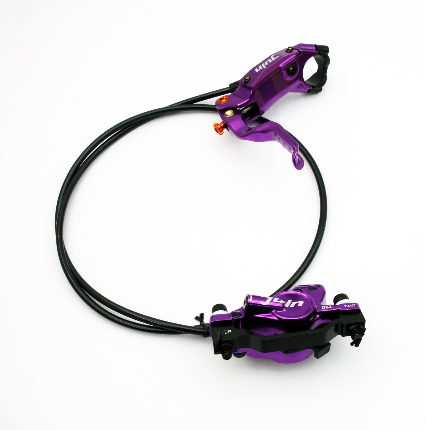 Juin Tech DB2 Purple MTB E-Bike Hydraulic Disc Brakes Front & Rear + 160 Rotors