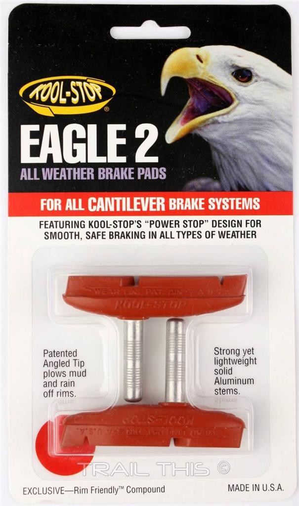 Kool-Stop Eagle 2 Cantilever Bike Brake Pads Smooth Post All-Weather Salmon