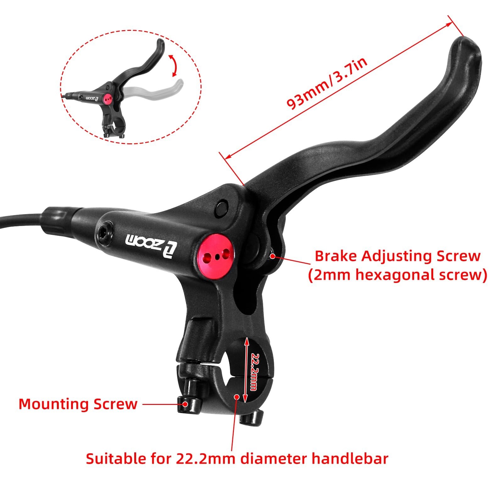 Z00M MTB Hydraulic Disc Brakes Set Mountain Bike Left Front 800mm Right Rear …