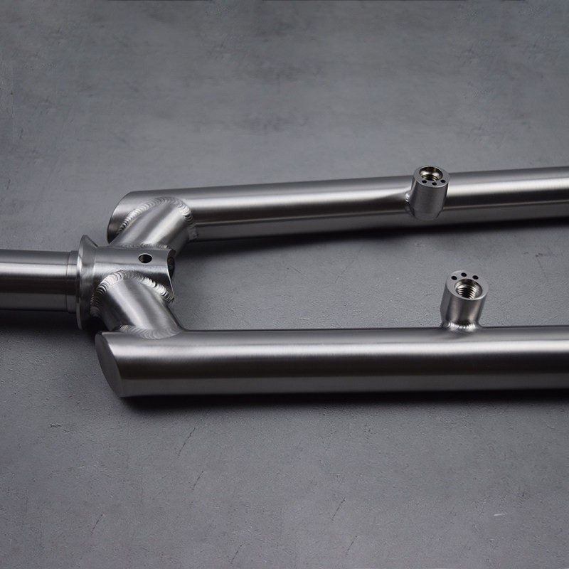 GR9 Titanium Square Shoulder V-Brake Rigid MTB Front Fork Straight Leg Hard Fork
