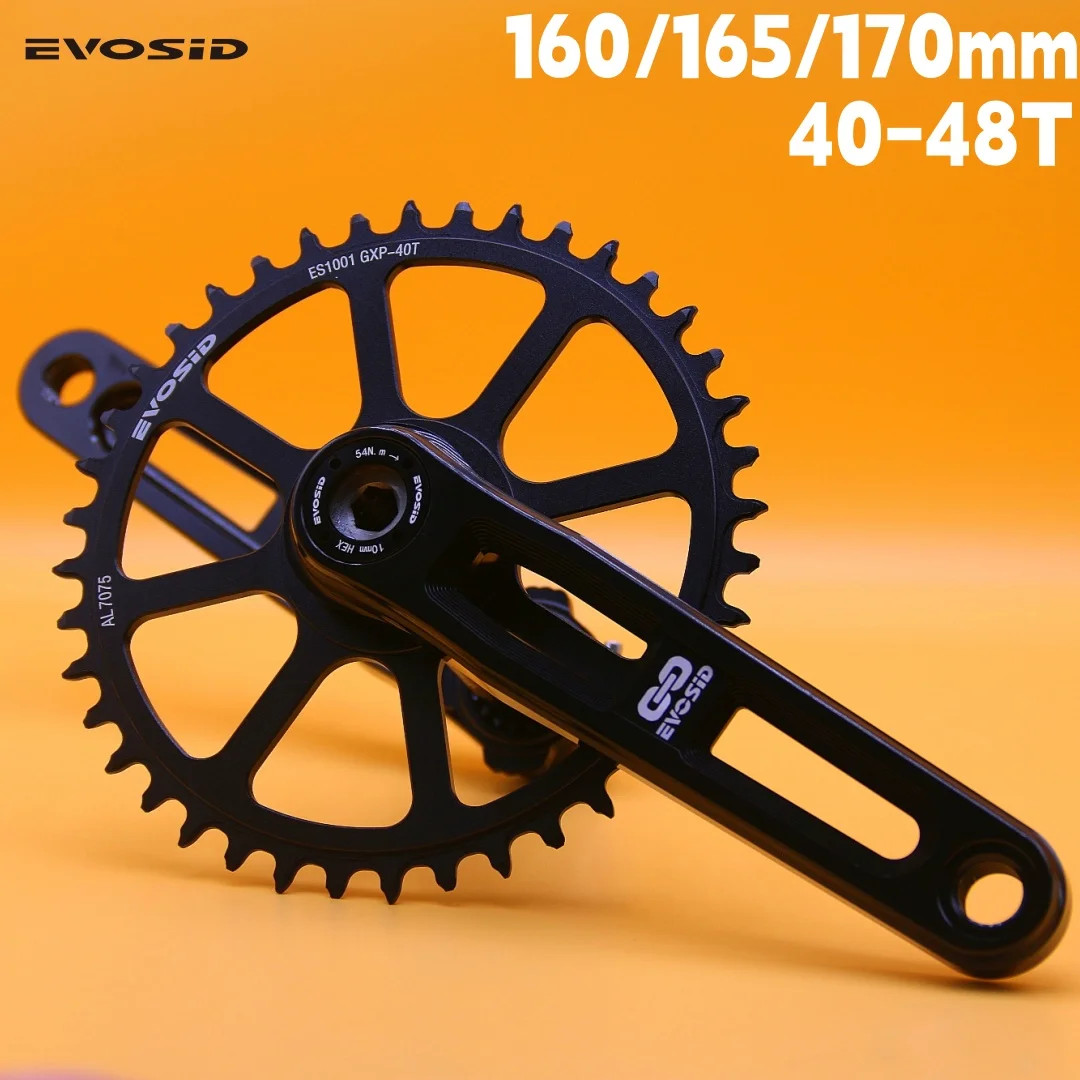 EVOSID Road Bike Crankset 160/165/170mm Hollow Crank 40-48T Chainring 7-12 Speed