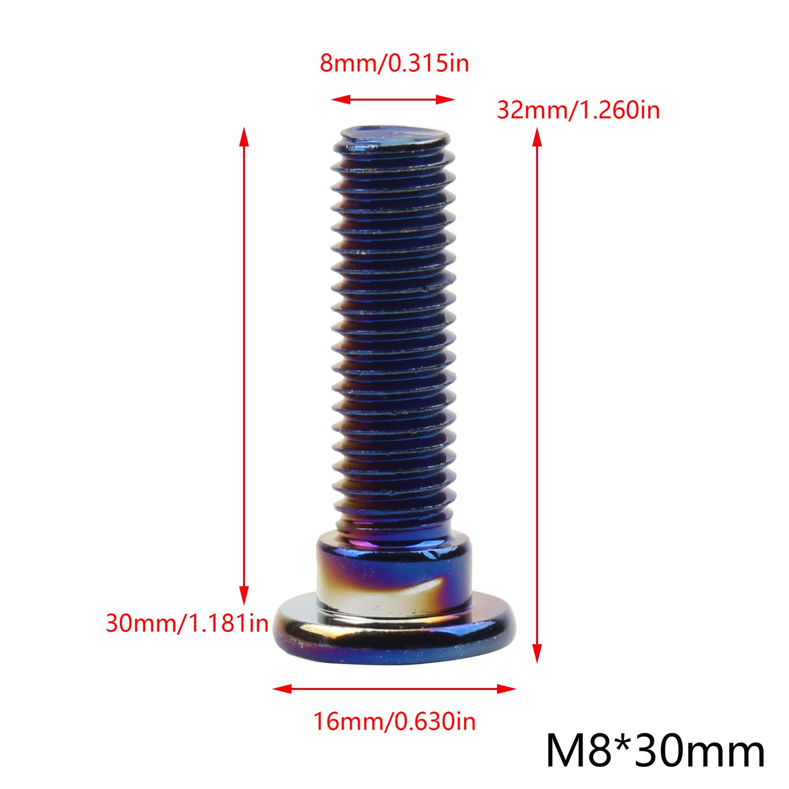 M8*16mm/25mm/30mm Burnt Titanium Brake Rotor Bolts F Dirt Bike Enduro Motorcycly
