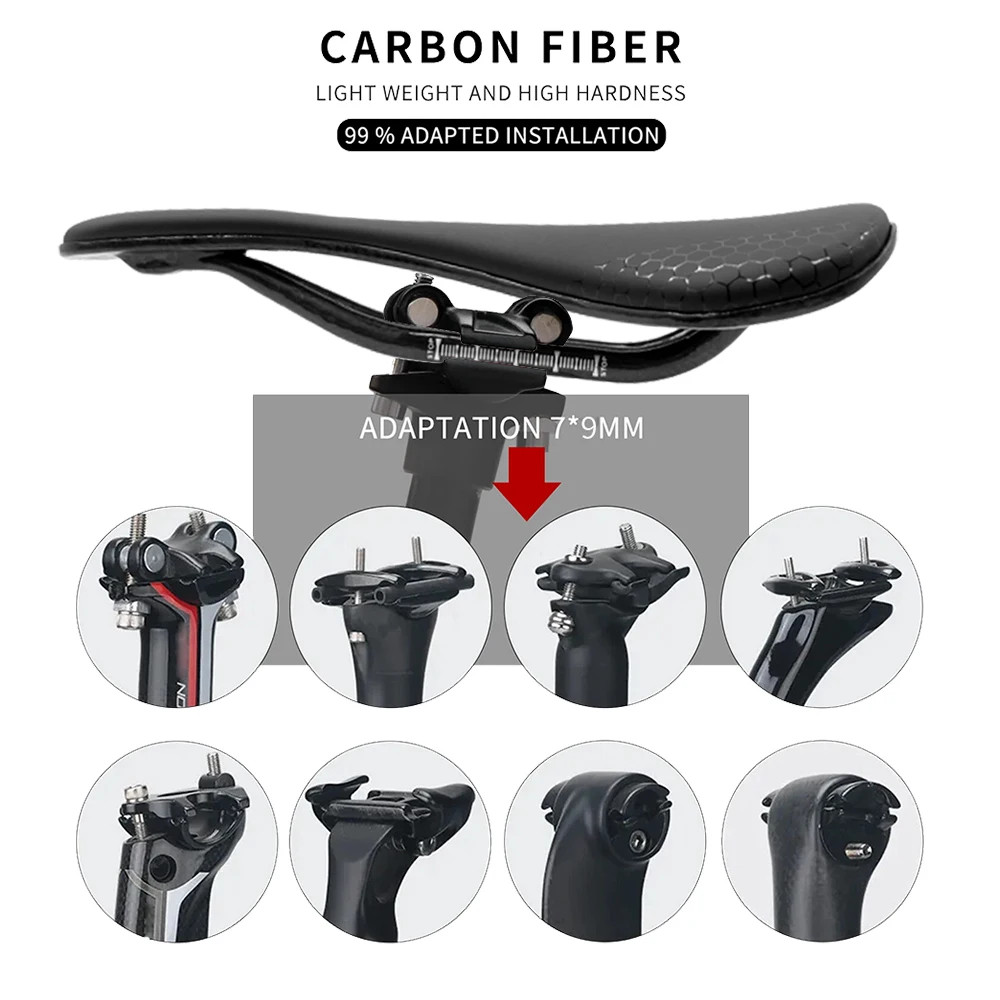 Full Carbon Fiber Leather Saddle 245*140mm MTB Road Race Bicycle Seat Cushion