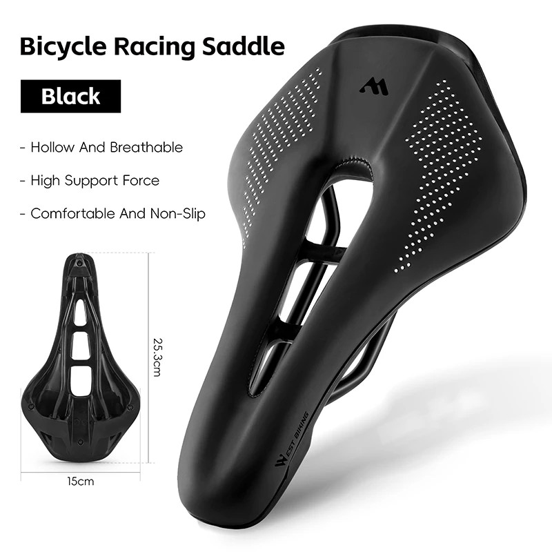 Ergonomic Bicycle Saddle Hollow Breathable Road MTB Bike Seat Waterproof Cushion