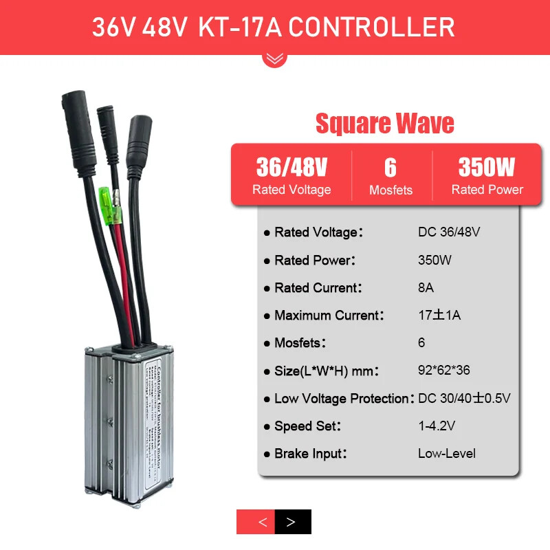 E-bike Controller 36V 48V 15-30A Waterproof Brushless 250W-1000W Hub Motor