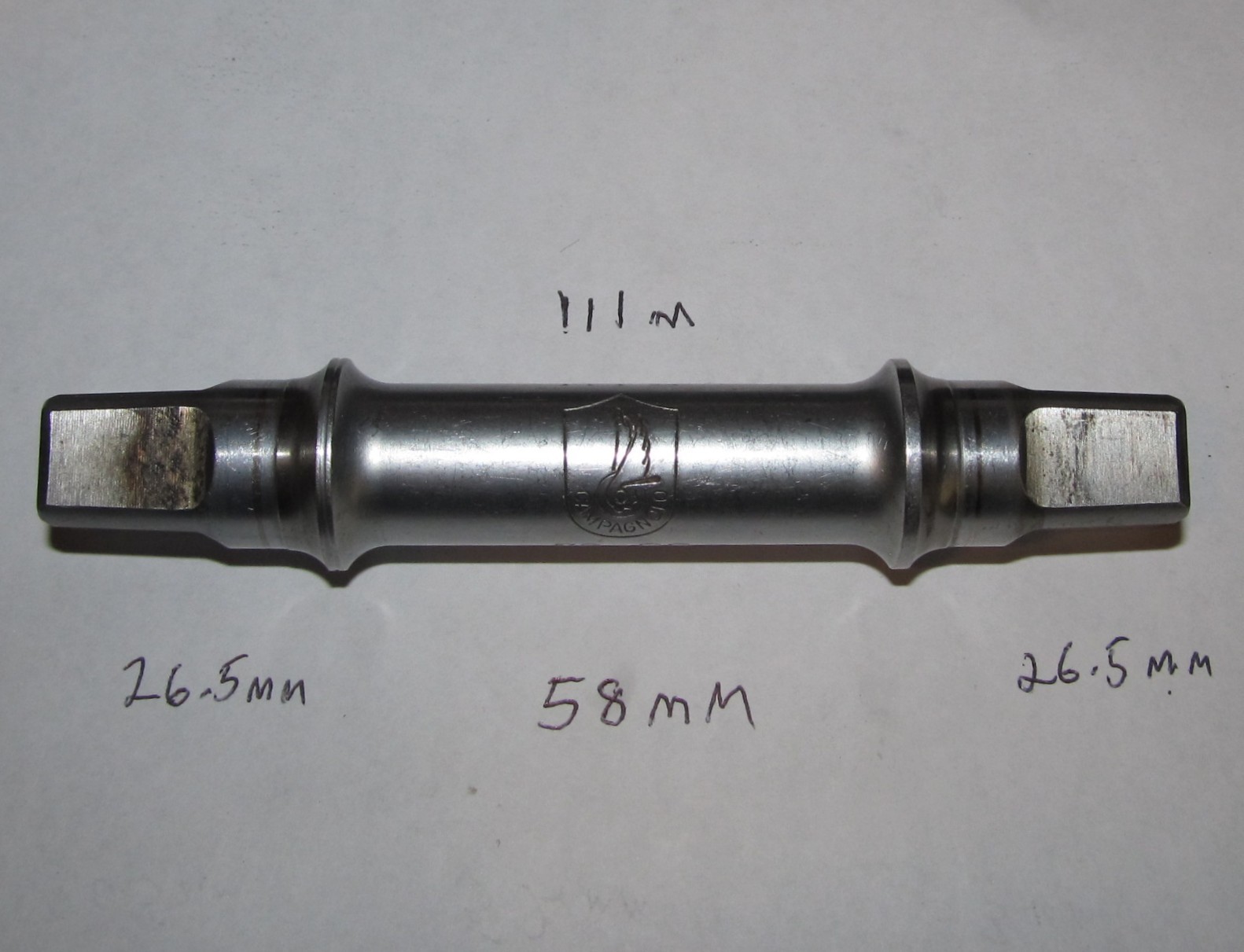 Campagnolo 70-SS Bottom Bracket 111mm Spindle, shield logo