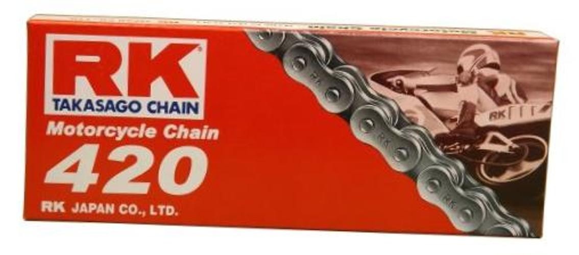 RK Racing Chain M420-106 (420 Series) 106-Links Standard Non O-Ring Chain with