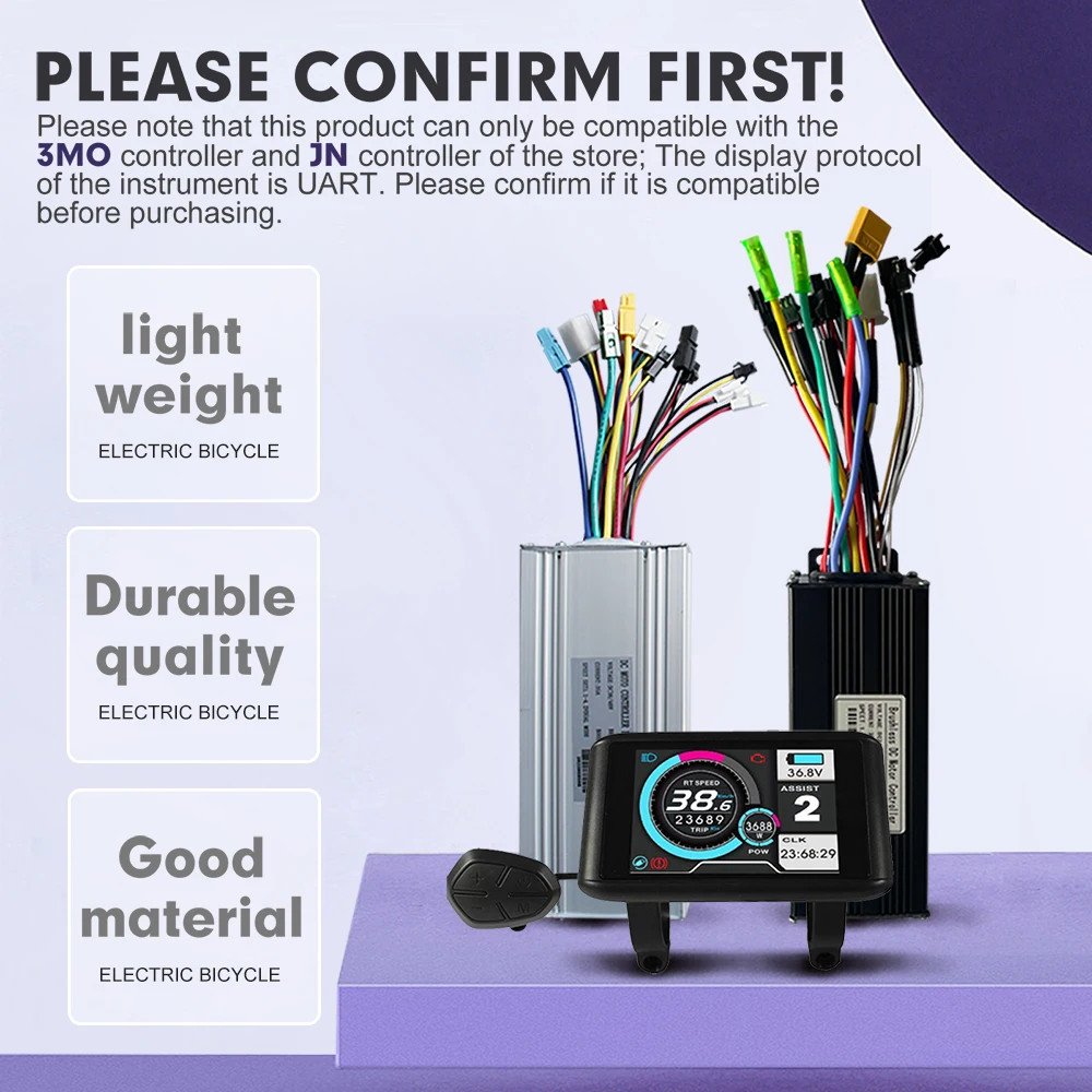 E-bike Display S866 S900 UKC1 LCD Display 24V-48V SM/Waterproof Connection Plug