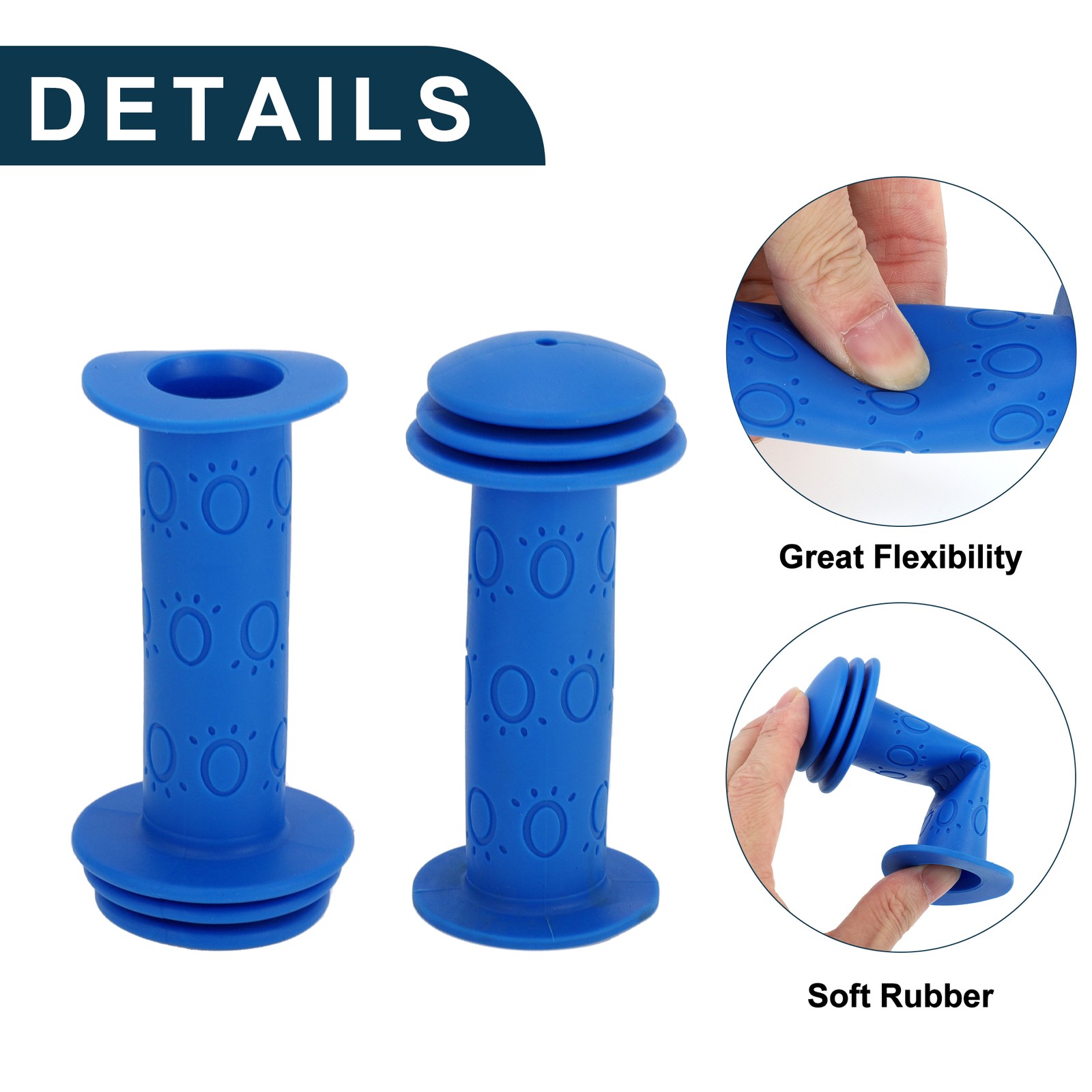 Child Bike Handlebar Grip Cover 105mm Soft MTB End Grip Protector Blue 1 Pair