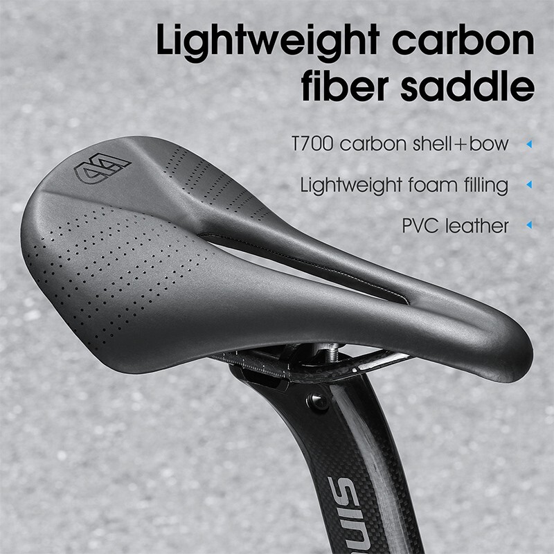 WEST BIKING Leather Carbon Fiber Road Bike Saddle Racing Bicycle Saddle Cushion