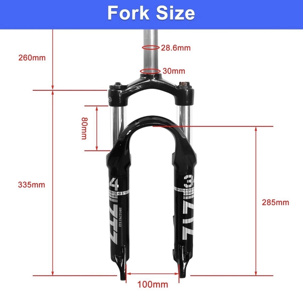 ZTZ 20 inch Folding Bike Suspension Fork-80mm Travel, 100mm Spacing Hub, 9mm …