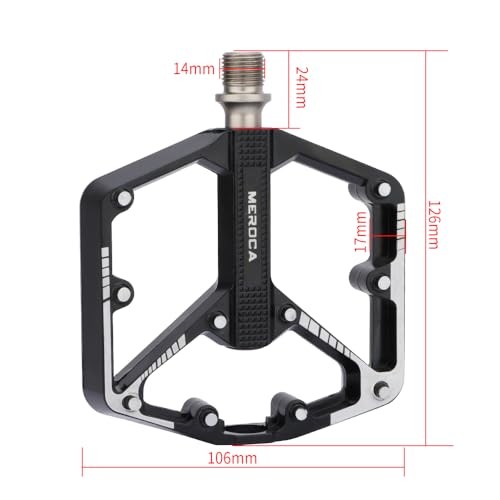 Black/Mountain Bike Pedals, 3 Sealed Bearings Ordinary Style (double DU) Dazzle