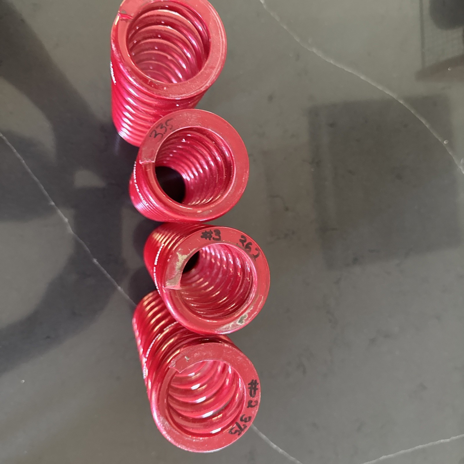 4 RockShox Metric Coil Springs 67.5-75mm Red 325/350/375/400 dyno’d to actual