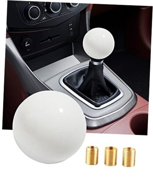 Shift Knob Manual Gear,Round Shift Knob Acrylic Gear Shift Knob,4 5 6 White