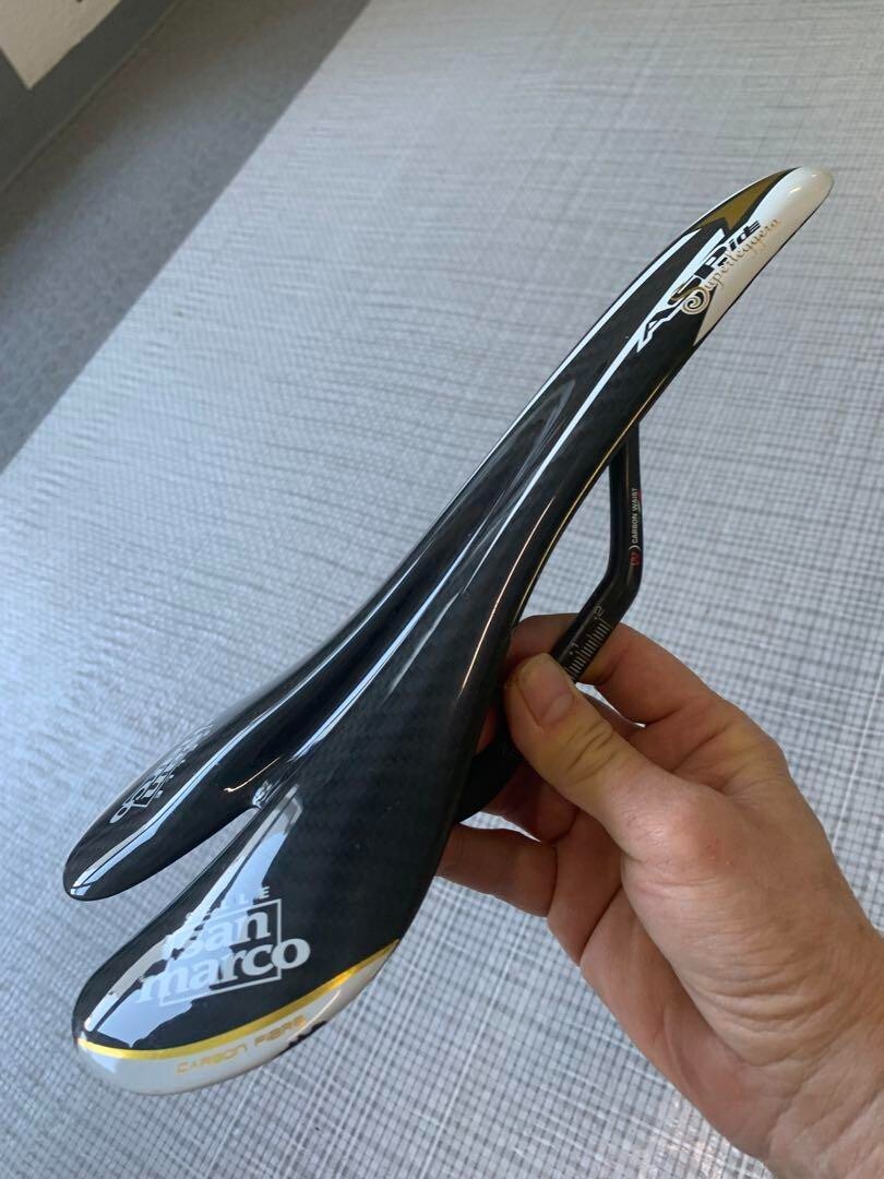 San Marco Saddle – ASPide Superleggera Carbon Black/Gold Bike Equipment