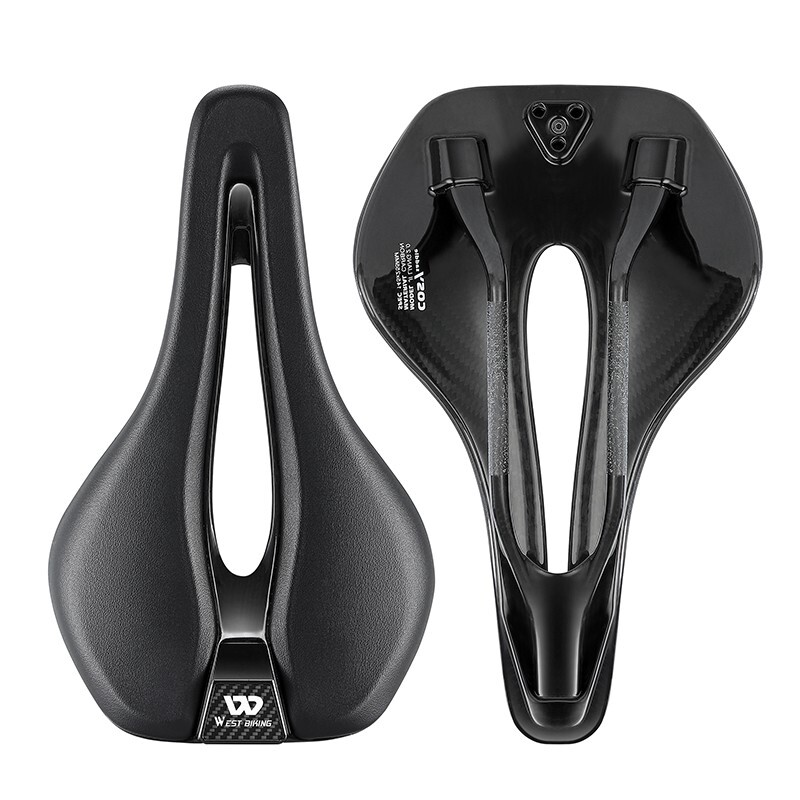 WEST BIKING PU Leather T700 Carbon Fiber Road Bike Saddle Bicycle Saddle Cushion