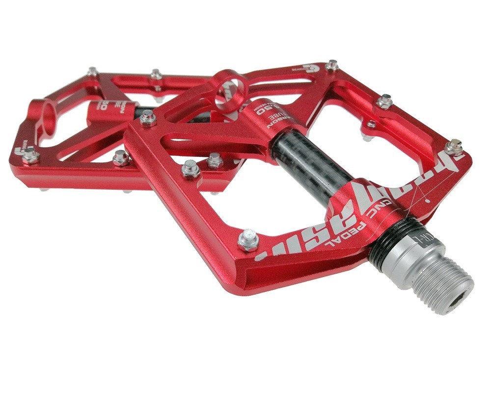 Road Mountain Bike XC Bicycle Pedal 3 Bearing Flat Pedals Aluminum Carbon Tube