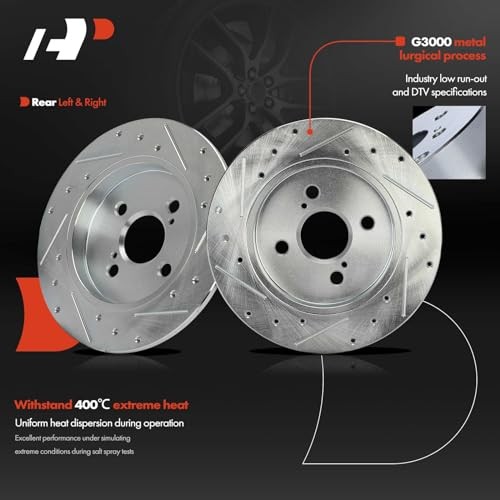 10.19 inch (259mm) Disc Brake Rotors Compatible with Rear Drilled and Slotted