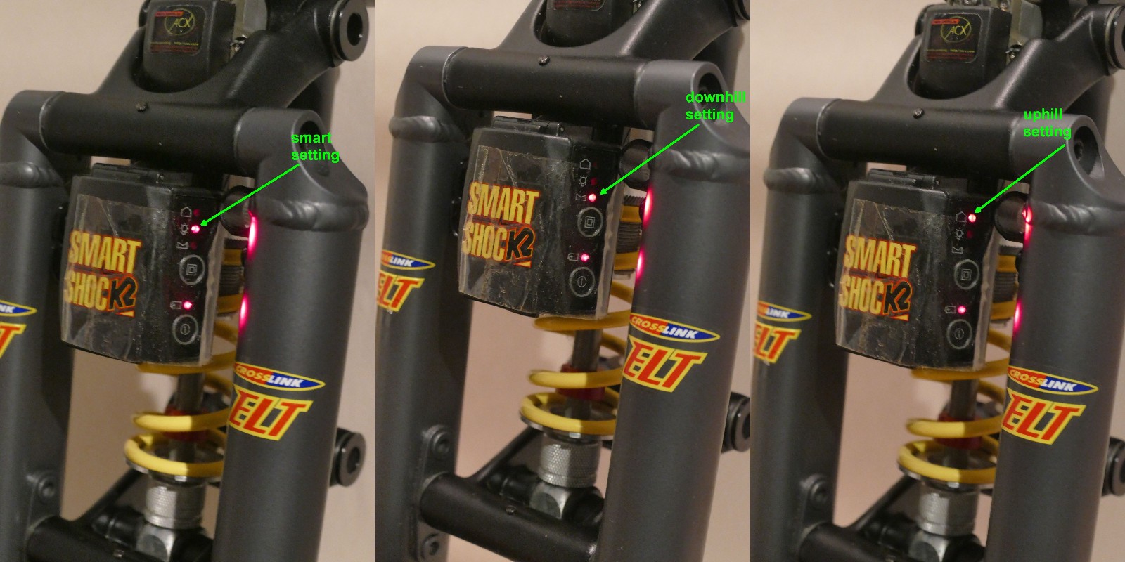 Noleen Crosslink Suspension Forks w/Smart Shock Easton 1 1/8″ Steerer 26″ Wheel