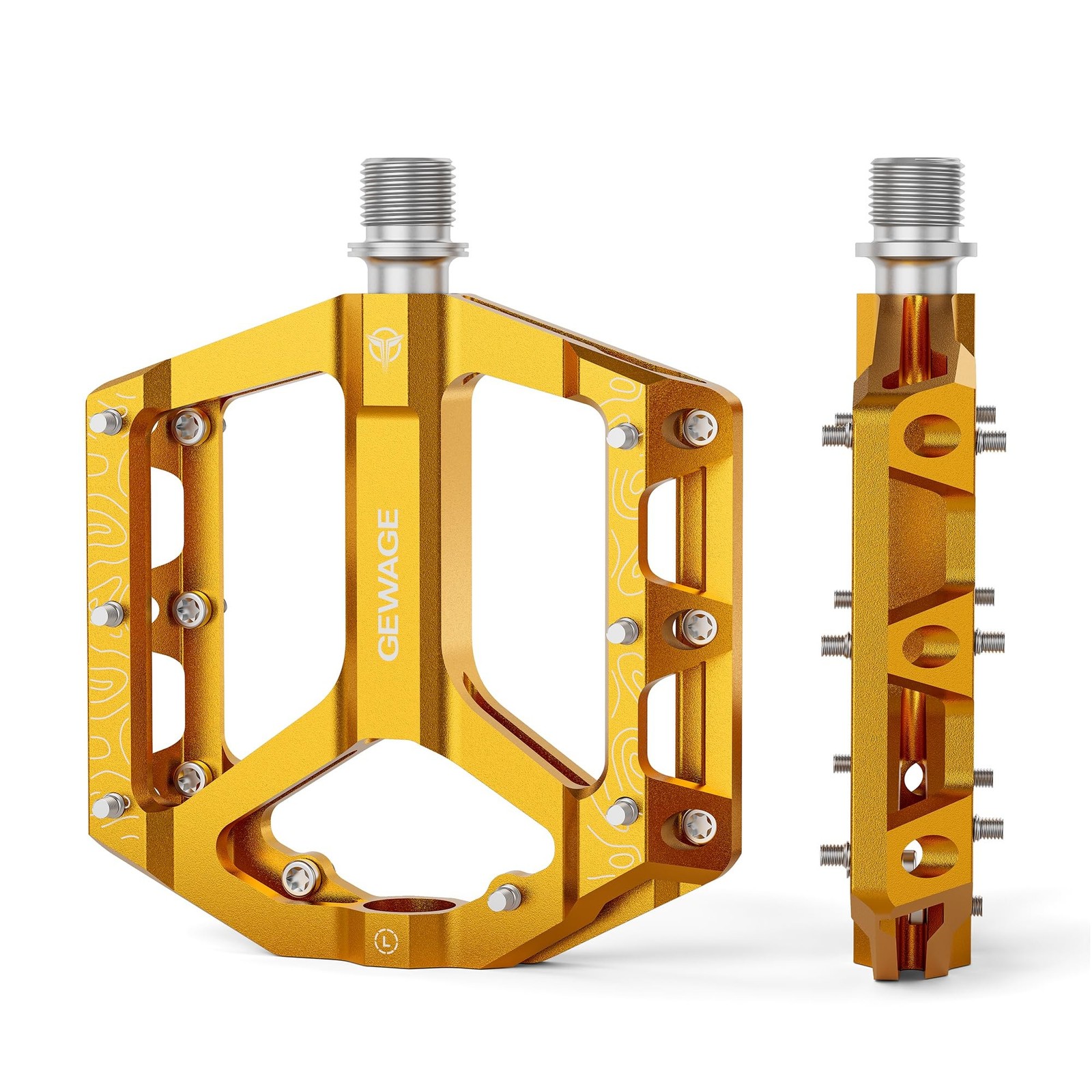 Road/Mountain Bike Pedals -Non-Slip Bicycle Flat Pedals Aluminum 9/16″ – 3 Se…