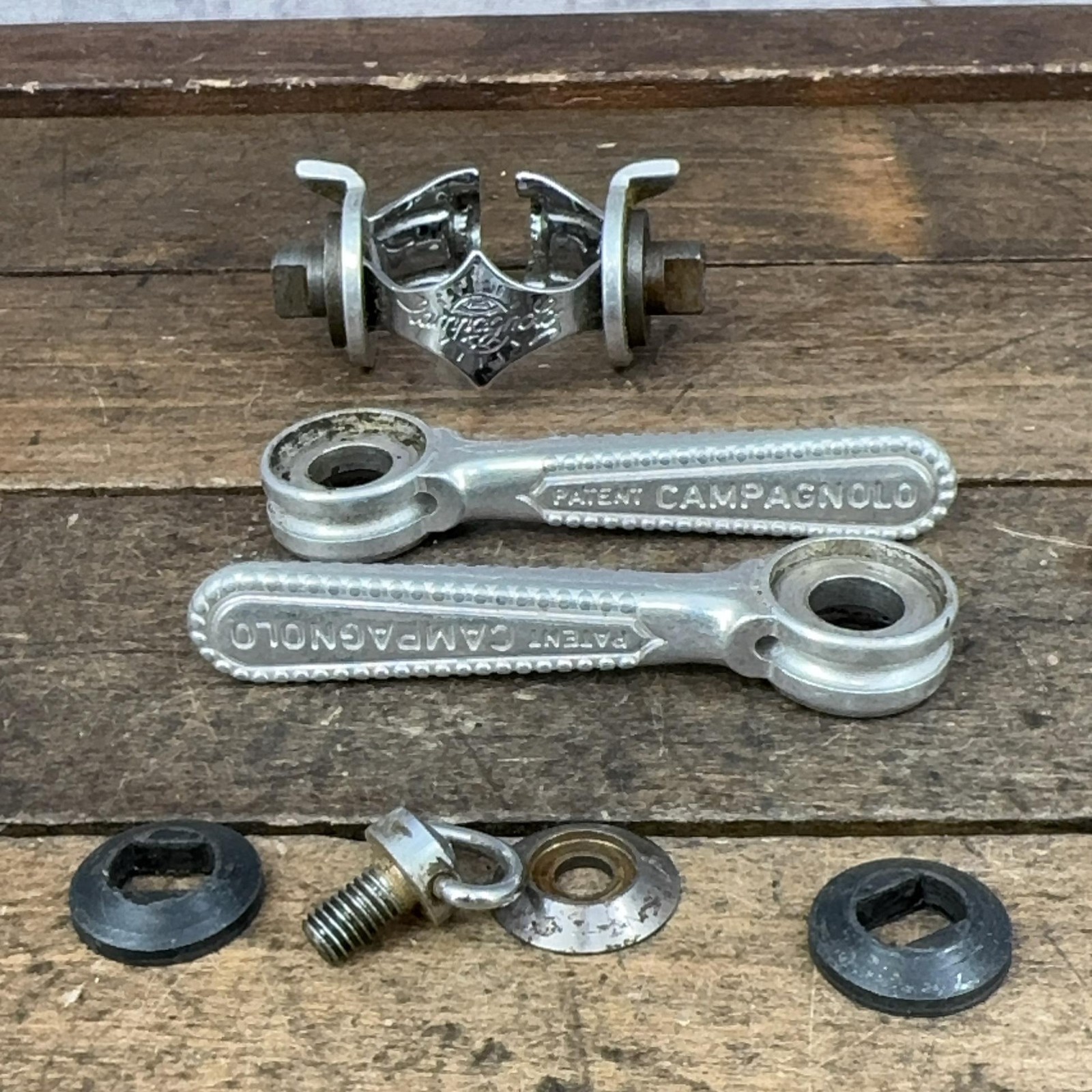 Vintage Campagnolo Friction Shifter Set Down Tube Clamp 28.6 Arms PARTS