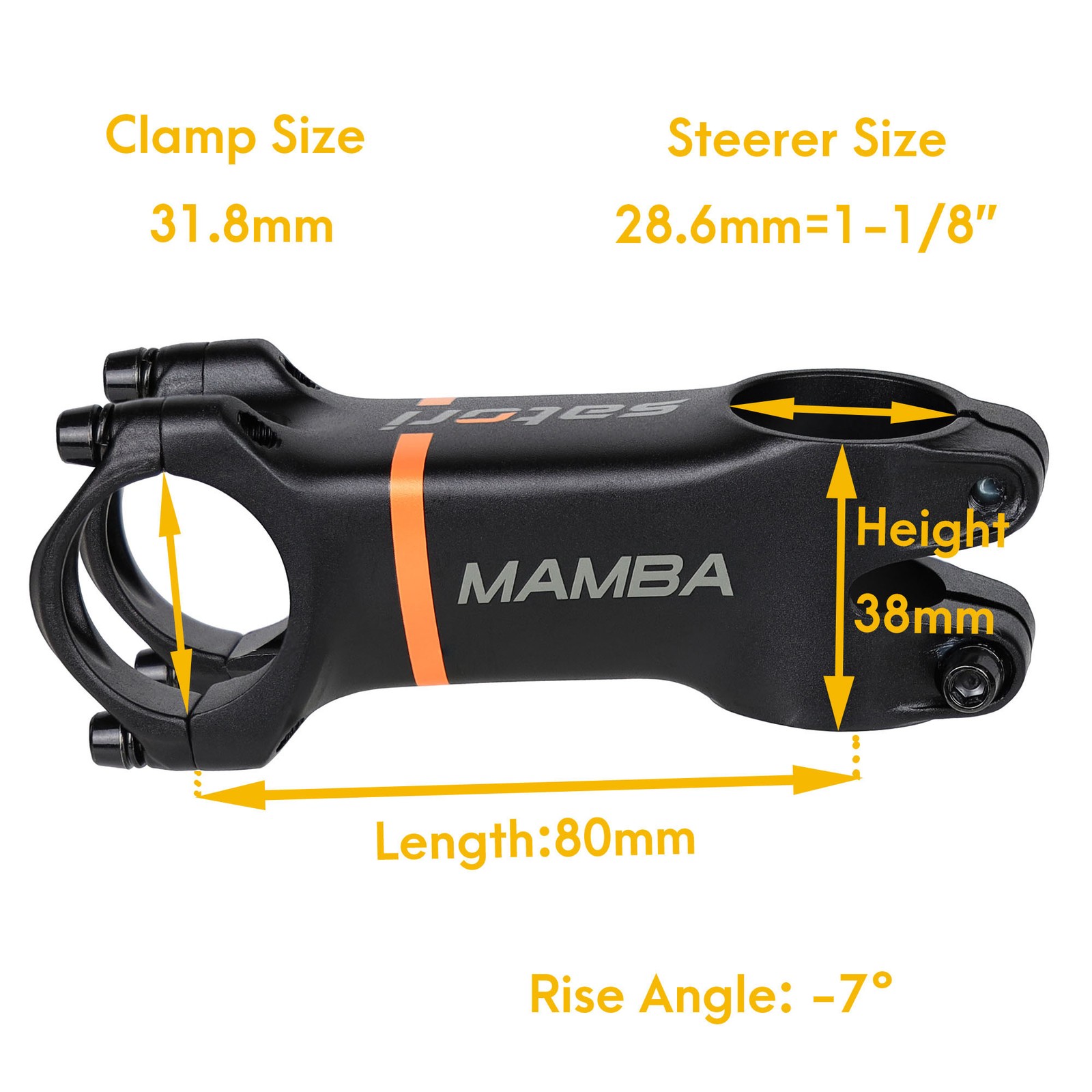 SATORI MAMBA 3D Forged Alloy Lightweight Bike Handlebar Stem -7 Degree 31.8mm