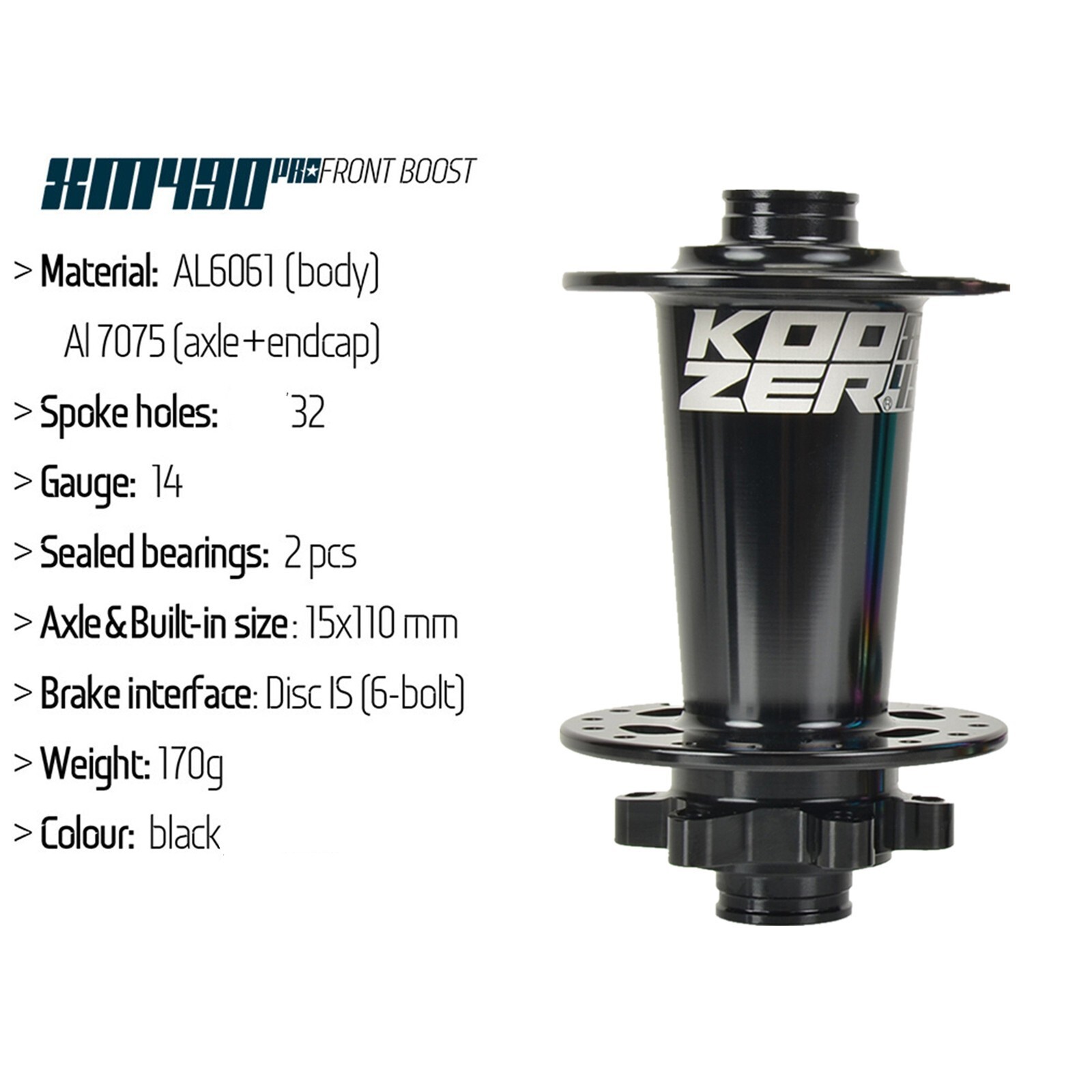 XM490 PRO Boost MTB Hub 32H 6 Bolt Thru Axle Disc Brake for 8-11S,12×148/15×110