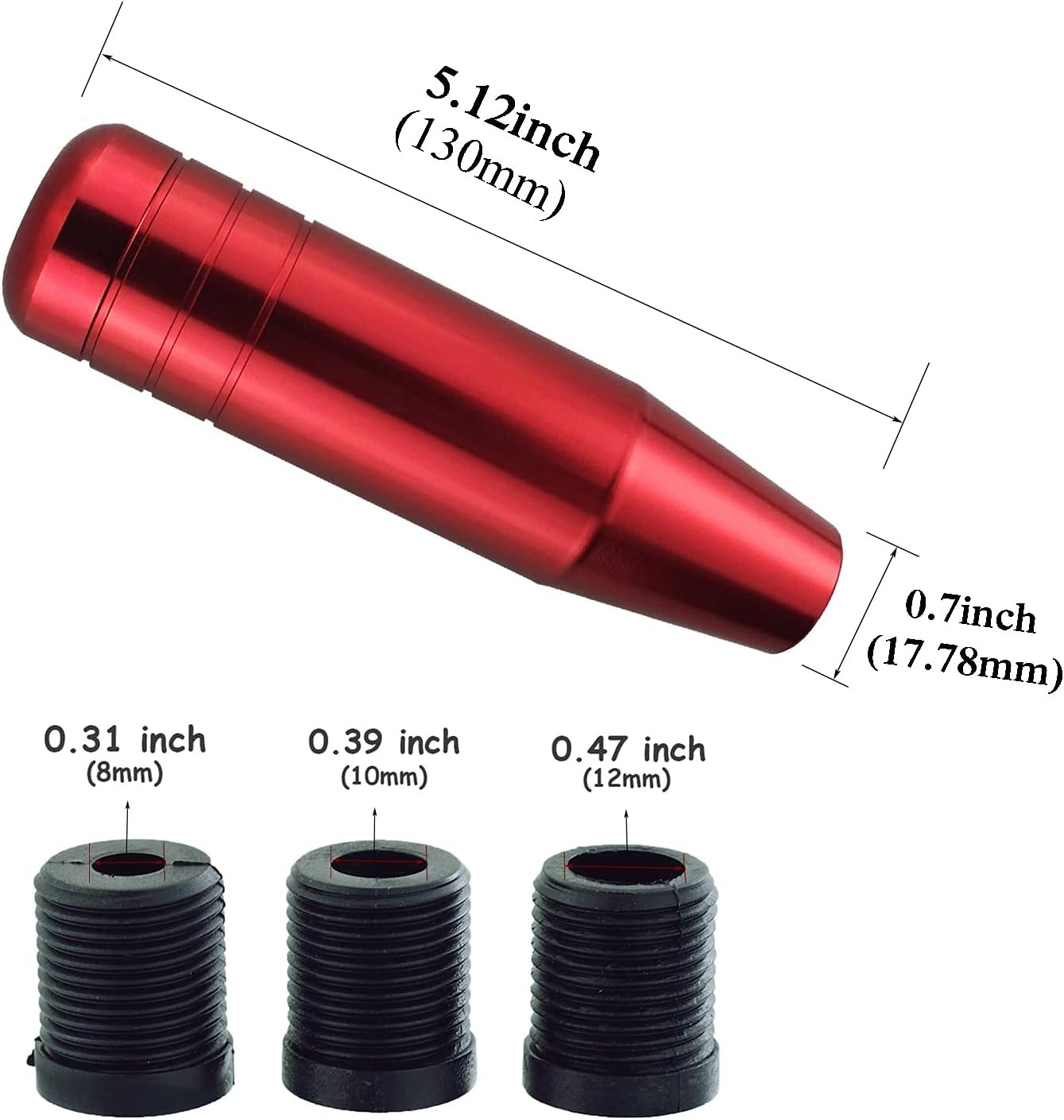 5″ Red Shift Knob, Aluminum Alloy Weighted Shifter Knobs Metal Gear Lever Stick