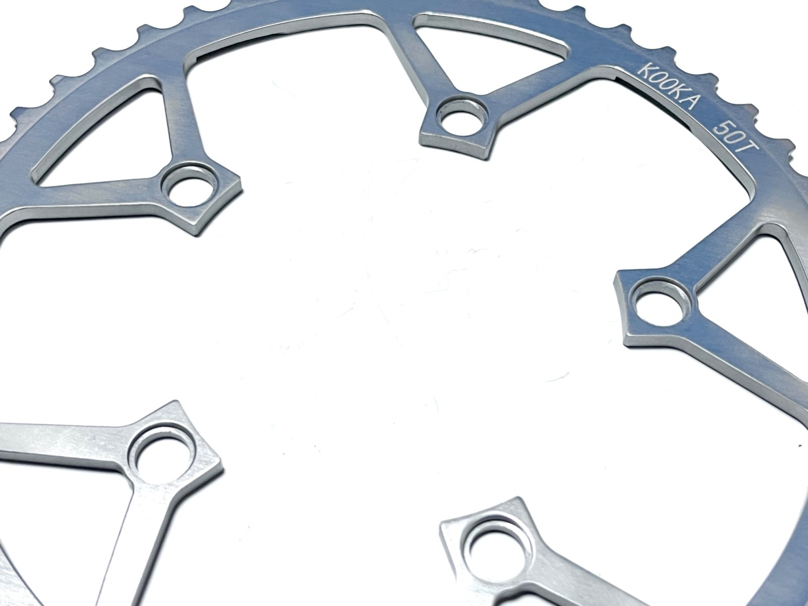 NOS KOOKA 50T 110BCD Chainring — 1990s USA CNC Alloy, Mint Silver