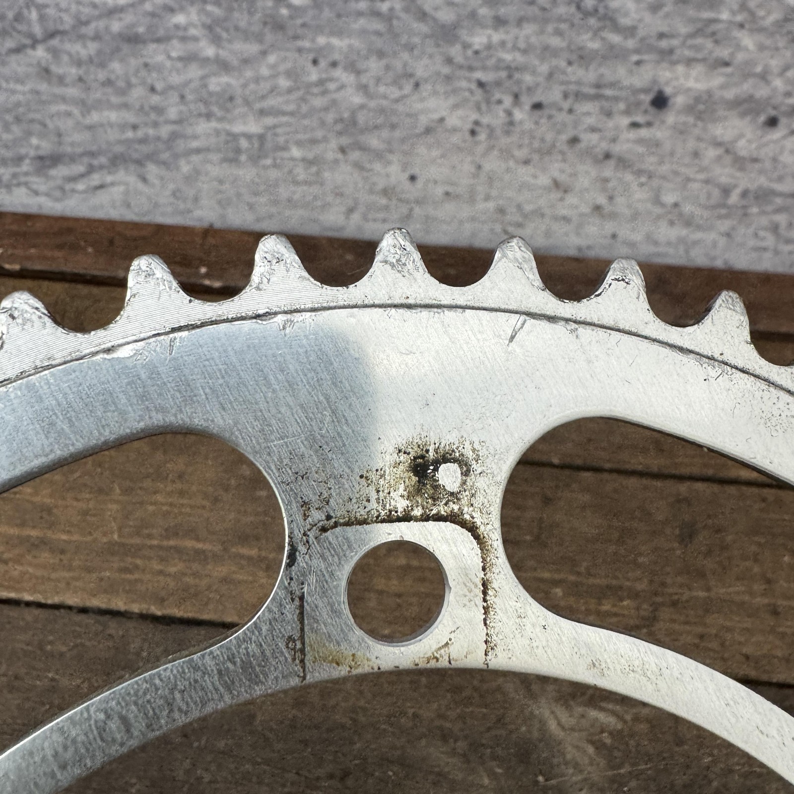 Vintage Campagnolo 53T Chainring 144 BCD 5-Bolt Road Bike Track Silver Crank