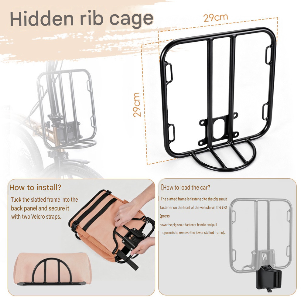Front Mount Aluminum Rack for Folding Bikes Quick Release No Tools Needed