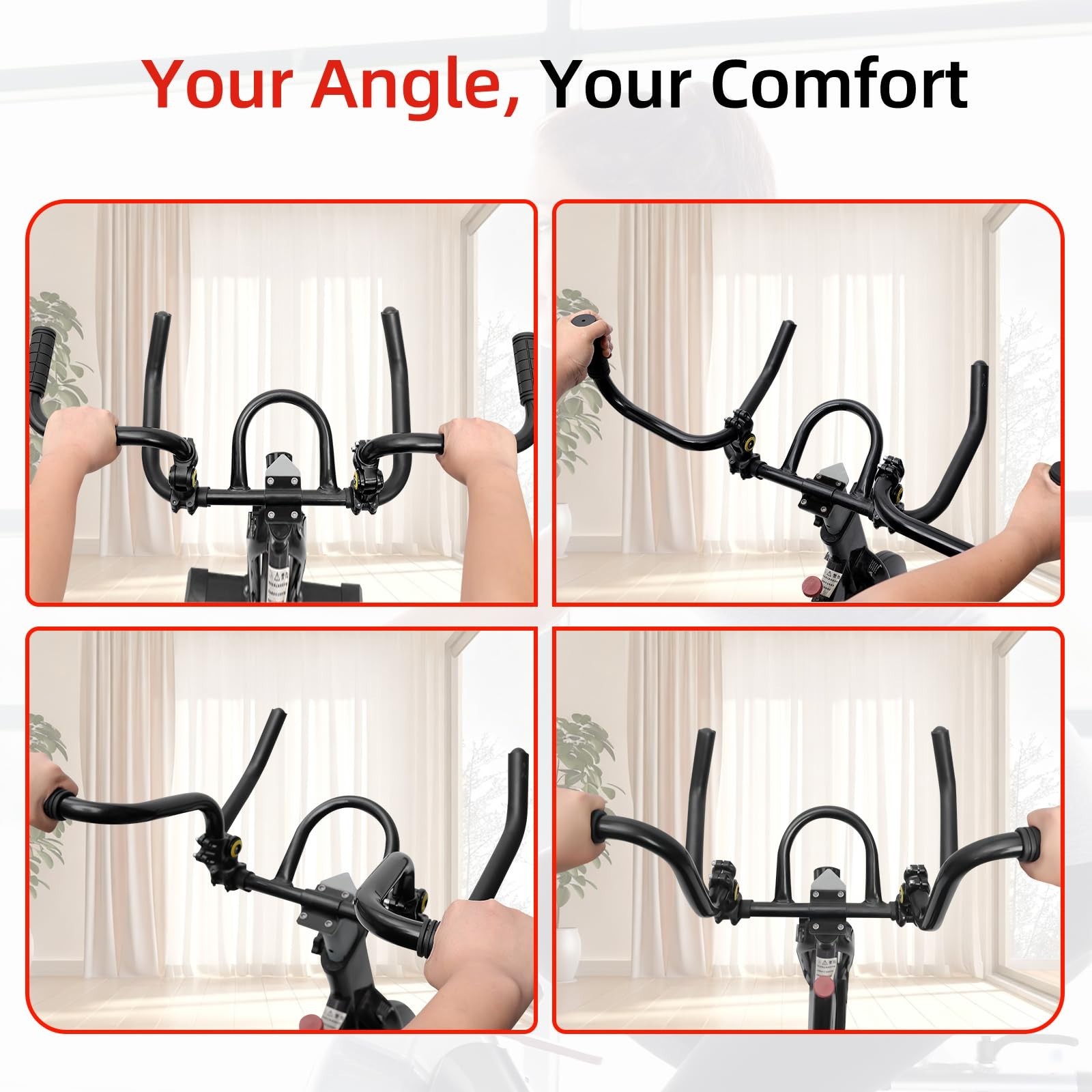 Adjustable Handlebar Extender for Indoor Exercise Bike – Non-Slip Grip Riser, Un