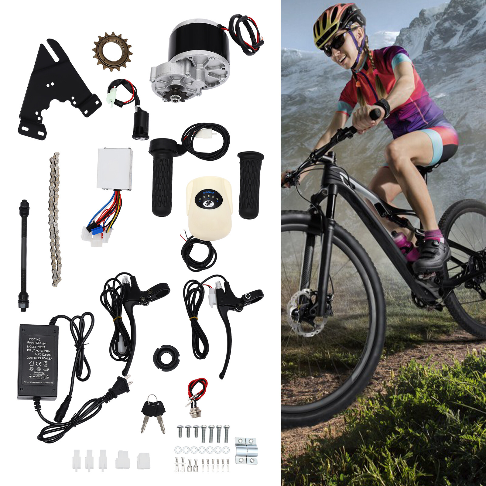 24V 250W Electric Bicycle Conversion Kit E-Bike Cycling Brush Motor & Controller