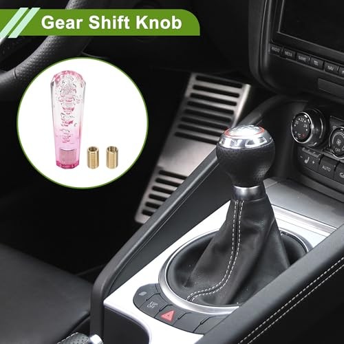 Pink Acrylic Stick Shift Knob with Diamond Two-Tone Crystals