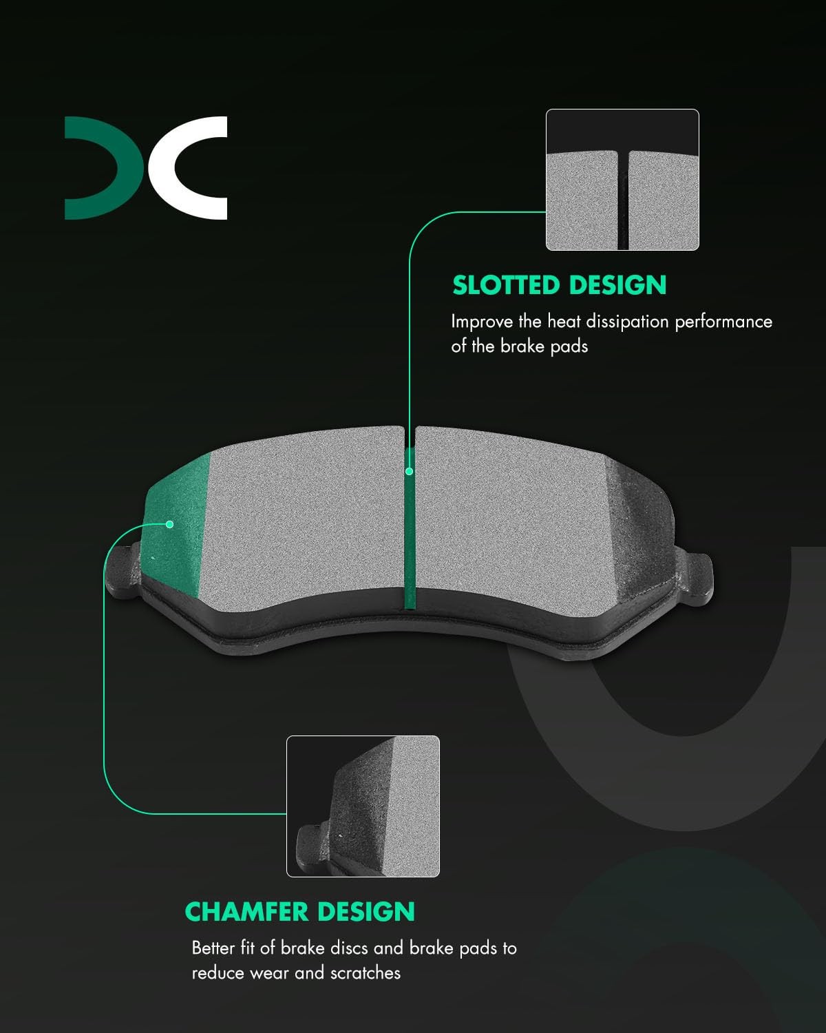 Scitoo D981 D856A Front Rear Semi-Metallic Brake Pads Sets Fit For 2003 2004