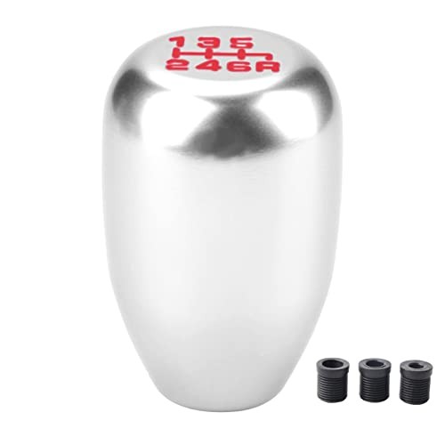 2.25 Inch Universal Manual Gear Shift Knob – Direct Replacement 6 Speed Silver