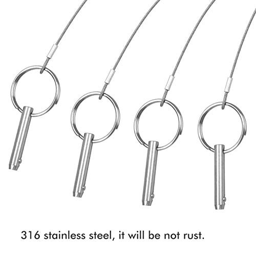 Bimini Top Pins – Diameter 0.25 Inch – Total Length 1.49 Inch – Quick Release