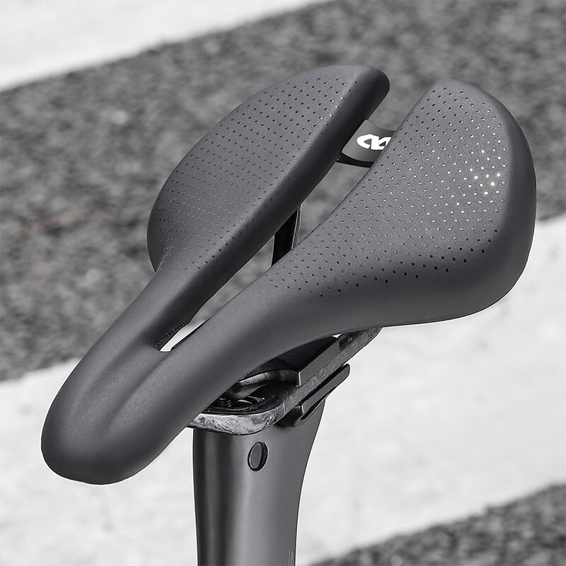 WEST BIKING Carbon Fiber Leather Bicycle Saddle Hollow Road Bike Seat Saddle