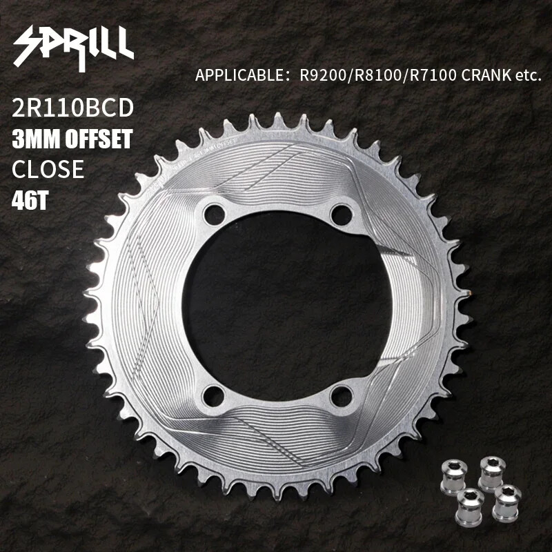 Aero Ultralight 110BCD Bike Chainring 3mm Offset 40-50T Closed Single ChainWheel
