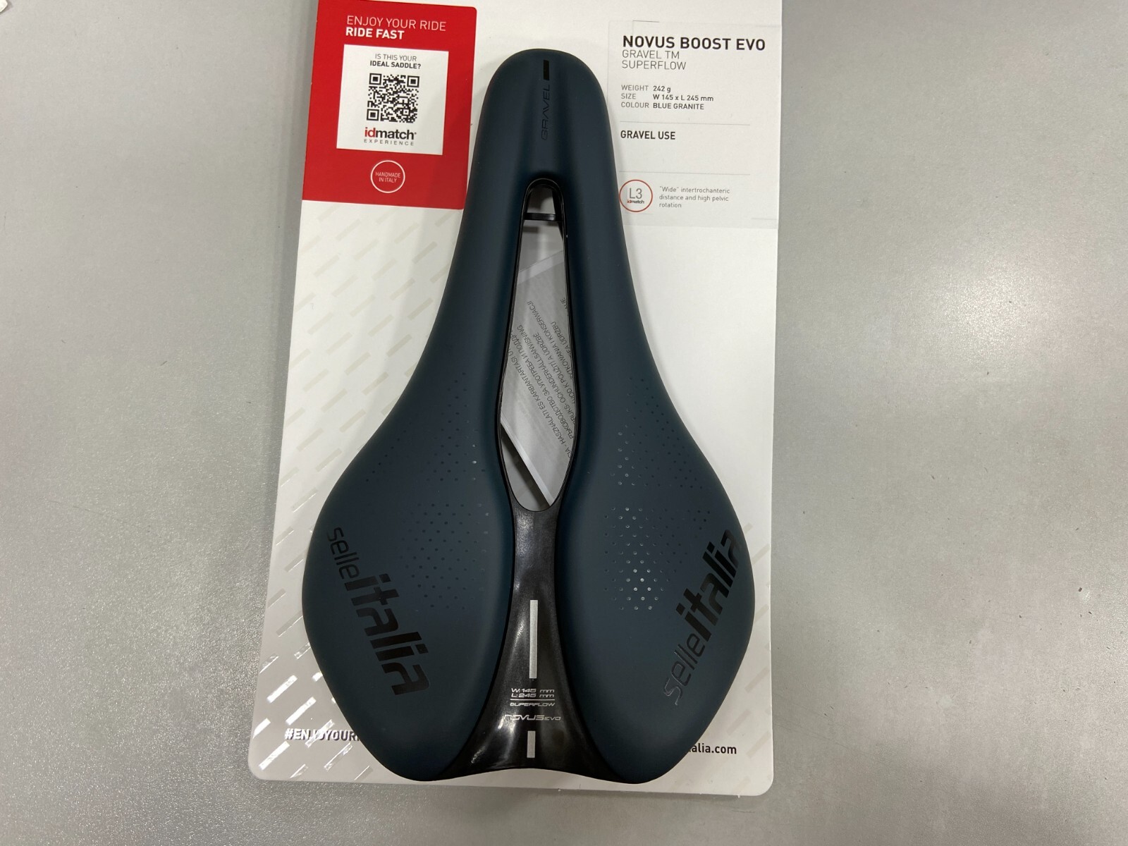 Selle Italia Novus Evo Boost Gravel TM Superflow L3 Saddle (Blue Granite)