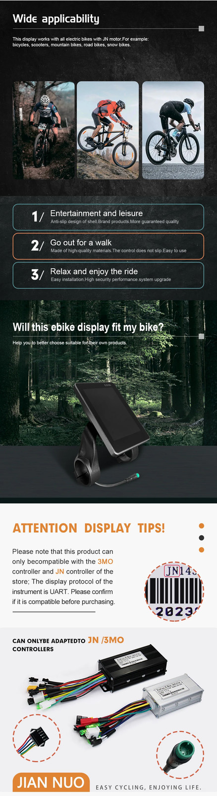 E-Bike LCD GD06 Display Waterproof/SM Connector Communication Protocol No. 2 Use